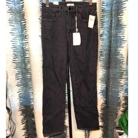 NWT Good American Good Legs Straight Jeans in Black size 6 - Picture 2 of 13